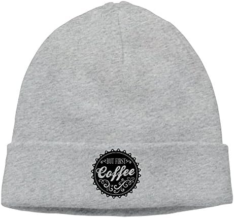 SEVENJIA But First Coffee Soft Knit Beanie Hat Warm Thick Winter Hat For Men But First Coffee Winter Warm Cap