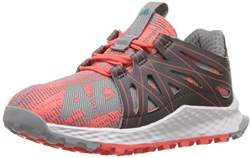 adidas Performance Girls' Vigor Bounce c Trail Runner, Easy Coral/Mid  Grey/Energy Blue, M US Little Kid