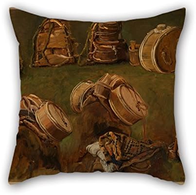 Throw Cushion Covers Of Oil Painting Anders Askevold - Study Of Pack Saddles And Other Objects For Outdoor Car Seat Home Office Son Club Outdoor 16 X 16 Inches / 40 By 40 Cm(two Sides)
