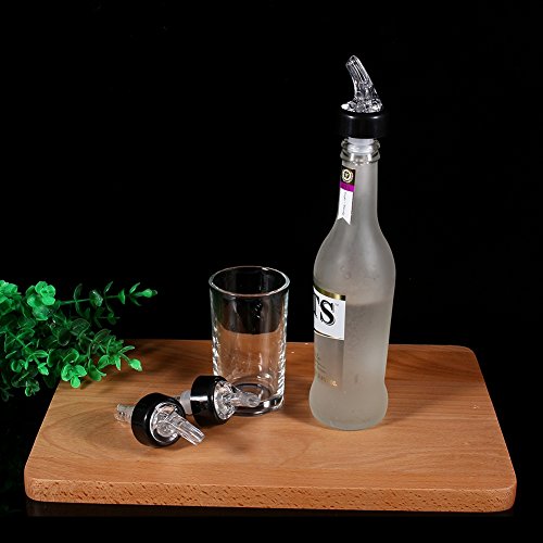 Automatic Measure Liquor Pourers, Plastic Measured Liquor Spirit Pourer Free Flow Wine Bottle Pour Spout Stopper Transparent for Home Bar (Transparent, 6)