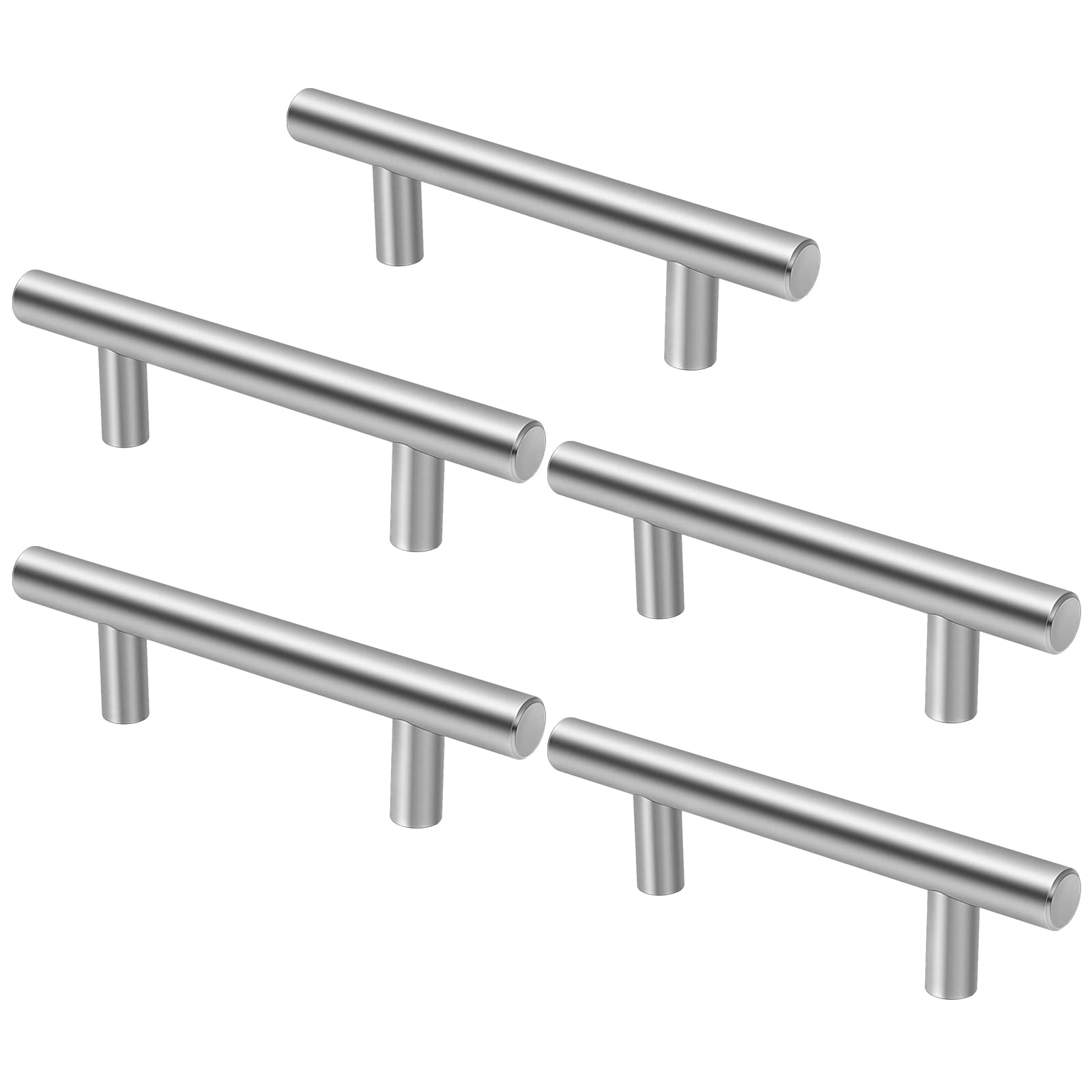 Glattever 5 Pack Cabinet Handles Brushed Nickel