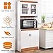 Giantex Microwave Cabinet Counter Kitchen Pantry Cupboard Storage Cabinet Shelves White (72