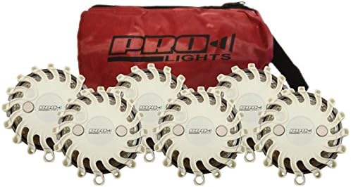 Genuine Pro Lights White LED Safety Flare 6 Pack with Replaceable Lithium Battery and Travel Bag