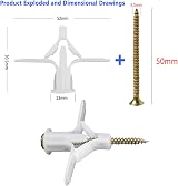 Lemiyoo Plasterboard Fixings 40 Sets 80pcs Drywall Screws Rawl Plugs Heavy Duty view 2