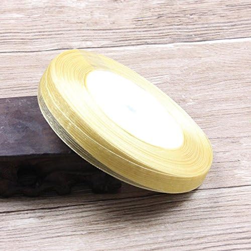 10 MM 45 Yard / Rolls Silk Voile Transparent Ribbon For Wedding Party Decoration Gift Wrapping Christmas New Year DIY Material (Old Gold)