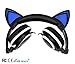 LM Glowing Cat Ear Headphones, Gifts For Her Over-Ear Foldable Headsets Kids Cosplay DJ Fancy Gaming Earphone for iPhone, Android Mobile Phone, PC, Macbook