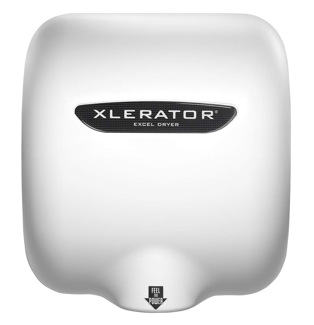 Photo 1 of Excel Dryer XL-BW XLERATOR Hand Dryer for Commercial Bathrooms, Pro-grade, Fast Drying Unit with White Thermoset Cover