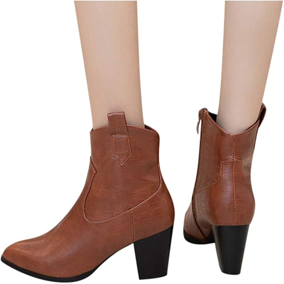 Amazon Co Jp Caqorsa ビジネス レディース ショートブーツ シューズ ブーツ 女性 美脚 ブーツ レディース靴 インヒール サイドジッパー付き スクエアトゥ ブーツ カジュアル ファション レースアップ ブーツ 臭くない 蒸れない 服 ファッション小物