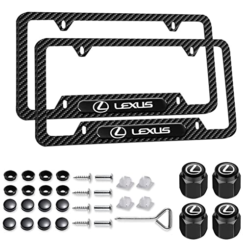 Real Carbon Fiber License Plate Frame With Anti-Theft Hardware - Universal Fit 6.25x12.25 Inch
