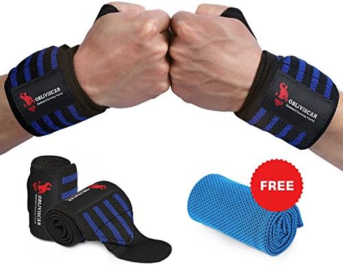 Wrist Wraps - Wrist Straps 18" for Weightlifting Fitness CrossFit Bodybuilding Powerlifting Strength Training,with Professional Grade Thumb Loops, Wrist Support One Size fits all Men And Women.