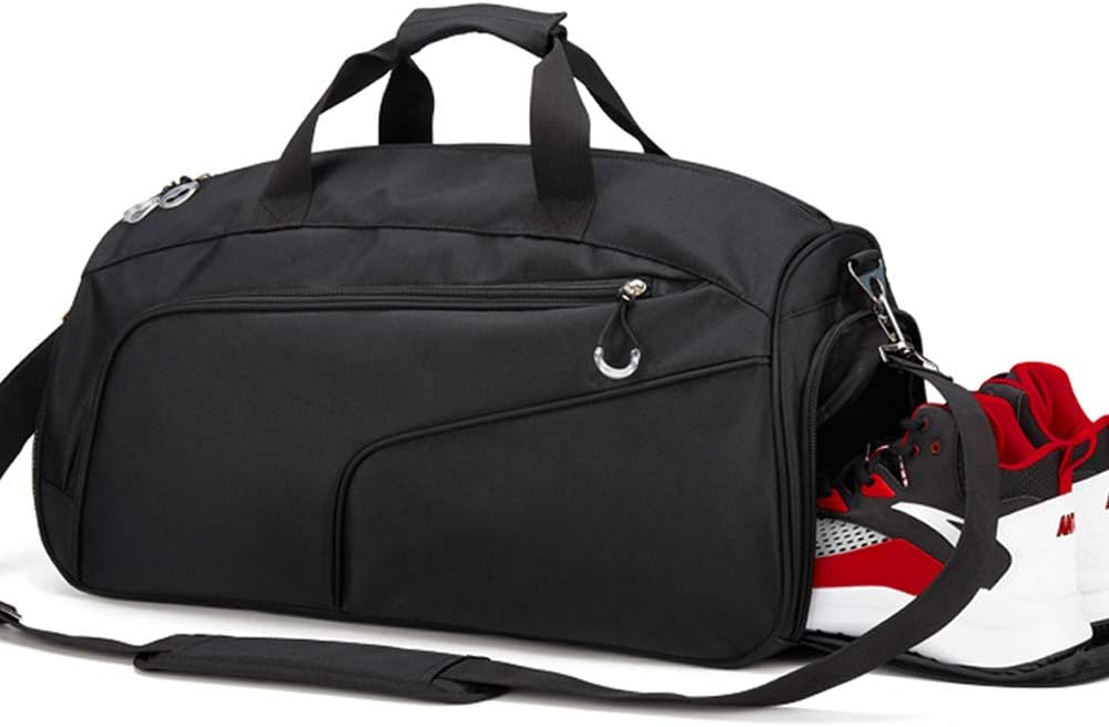 Kuston Sports Gym Bag with Shoes Compartment &Wet Pocket Gym Duffel Bag Overnight Bag for Men and Women