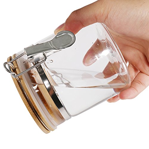 Food Storage Jar, 18.58 FL OZ (550 ML), 77L Glass Food Storage Jar with Airtight Seal Bamboo Lid, Snap-Fit White Glass Food Storage Canister for Serving Tea, Coffee, Spice and More