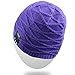 Qshell Men Women Bluetooth Audio Music Beanie Hat Cap with Stereo Speaker Headphones Microphone Hands Free and Rechargeable Battery for Cell Phones, iPhone, iPad, Tablets, Android Smartphones - Purple