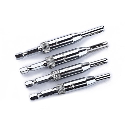 Generic 4pcs/set HSS Door Window Cabinet Hinge Self Centering Drill Bits Set Wood Tool Hole Saw Repair Power Tools