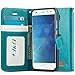 J&D Moto Z2 Force Edition/Moto Z2 Force Case, [Wallet Stand] [Slim Fit] Heavy Duty Protective Shock Resistant Flip Cover Wallet Case for Motorola Moto Z2 Force Edition/Moto Z2 Force - Aqua