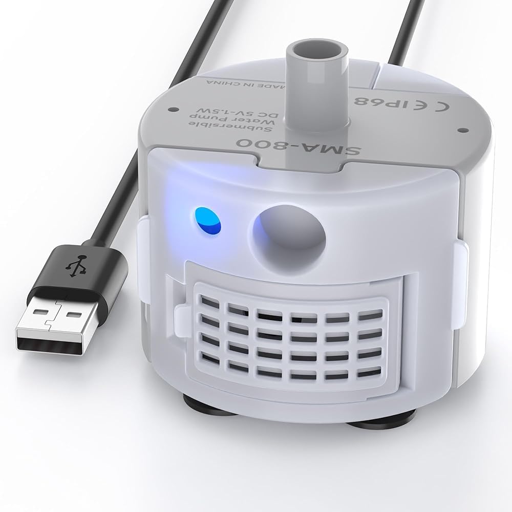 BEMOONY Cat Water Fountain Pump, Fits 3.2L Cat Fountain (H7), Ultra-Quiet, Anti-Dry Burn, Built-in LED Light