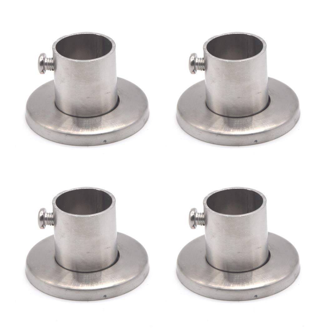 304 Stainless Steel Closet Rod Support Flange Holder for Closet Pole Sockets Suitable For Closet Pipe Up To 22mm Out Diameter Screws Included