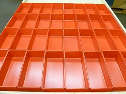 32 3 X6 X2 Deep Red Plastic Boxes Fit Lista Vidmar Toolbox