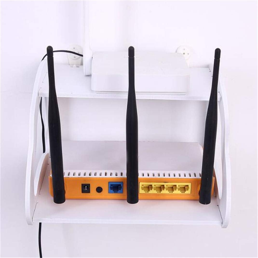 Airlove Wall Mounted WiFi Router Shelf Set-top Box Bracket Creative Storage Box Rack Double Floating Shelf