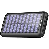 Solar Charger AKEEPOW Power Bank 22000mAh Portable Solar Battery Pack with Dual Ports Input and 3 USB Output External Portable Charger for Cell Phone, iPhone, iPad, Samsung and other Smart Devices