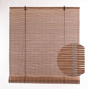 Amazon De Dikasa Vorhang Rollladen Strohmatte Bamboo Natur Mit