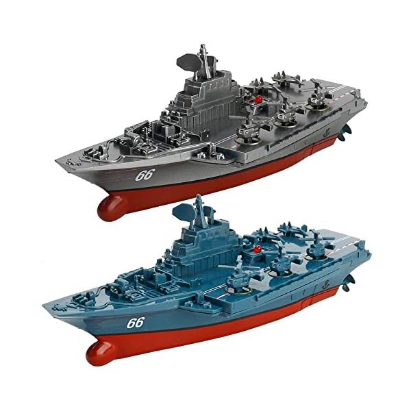 GJQDDP RC Schiff Boote, Fernbedienung Boot für Pools und Seen Innovative Spielzeug Fernbedienung Boot Militär Exquisite… – Bild 8