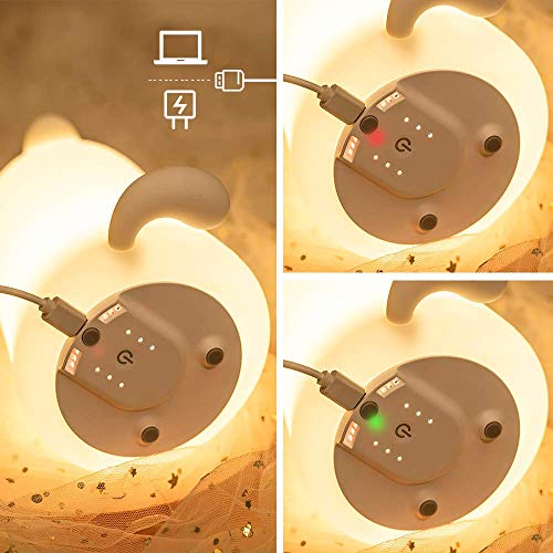 Cute Baby Night Light for Kids, 7 Colour Changing LED Cat Night Light, Portable Animal Cat Light, USB Chargeable Kitty Light, Childs Nightlight for Childrens Bedroom Decoration Kawaii Room Decor Gifts