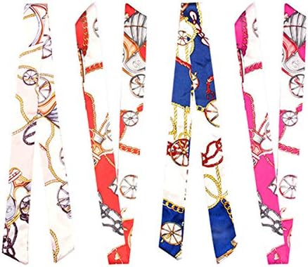 4 Pairs Narrow Handbag Handle Wrap Ribbon Neckerchief Scarf for Women