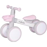 KidRoller Kid's Balance Bikes for 1 Year Old Boys and Girls, 12-36 Months Toddler Ride-on with Adjustable Seat and a Front Basket, First Birthday Gifts (Pink)