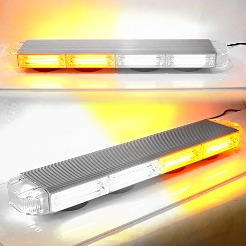 22" Amber/White COB LED Emergency SIG Alert Hazard Warning Security Strobe LightBar Rooftop Light