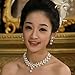 YSTD Fashion Women Faux Pearl Necklace Earring Set Wedding Bride Bridesmaid Jewelry