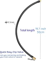 sciuU 50cm Extension Tube Hose for Portable Air Inflator Schrader Valve view 6