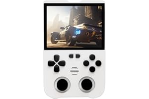 DREAMHAX XU10 Handheld Game Console with 3.5 Inch IPS Screen Pre-Loaded 10000 Games, Portable Video Games Console with 3000 mAh Li-po Battery Easy-to-use System Updated Chip (White)