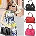 OURBAG Women Leather Handbags Fashion Top Handle Bag Cross body Shoulder Bag for Ladies Black Medium