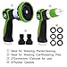 poshei Garden Hose Nozzle Spray Nozzle Set, Metal Water Nozzle, Heavy Duty 10 Adjustable Watering Patterns - Thumb Control Resistant - for Watering Plants, Cleaning, Car Wash and Showering Pets