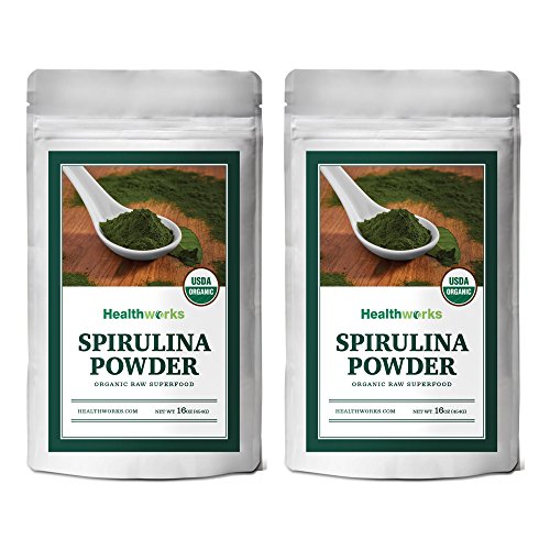 Healthworks spirulina powder raw organic, 2lb (2 1lb packs)