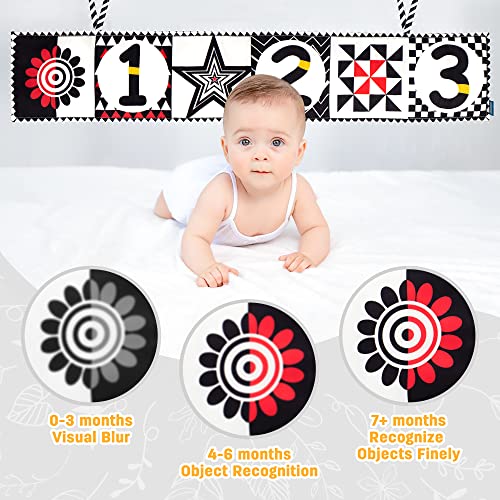 SYNARRY Black and White Baby Book, High Contrast Baby Toys for Newborn