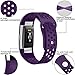 Maledan Replacement Sport Bands with Air Holes Compatible for Fitbit Charge 2, Plum, Small