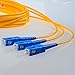 2 Pcs Simplex Single Mode SC to SC Male Fiber Optic Patch Jump Cable Yellow 2M