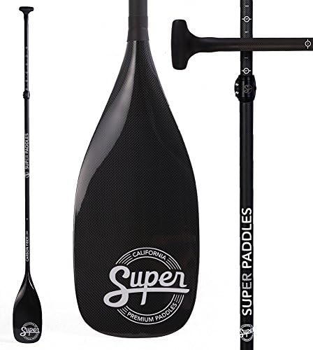 Carbon Fiber SUP Paddle - 3-Piece Adjustable Stand Up Paddle - Super Paddles - Carbon Fiber Series