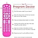 GE Backlit Universal Remote Control for Samsung, Vizio, LG, Sony, Sharp, Roku, Apple TV, RCA, Panasonic, Smart TV, Streaming Players, Blu-Ray, DVD, 4-Device, Pink, 44221thumb 4