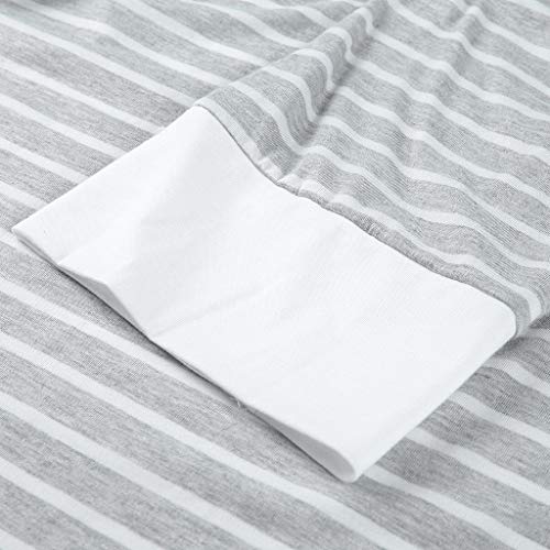 Maternity Robe,Women Nursing Delivery Nightgowns Hospital Breastfeeding Gown Dress (Gray -2, L)