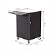 Outsunny 35” Rolling Rattan Wicker Outdoor Kitchen Trolley Cart - Deep Coffee