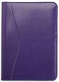 Royce Leather Compact Writing Portfolio Organizer in Genuine Leather, Plum
