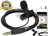 Intech IT Lavalier Mic wfl201 Lavalier Clip On Lapel Condenser Microphone for iPhones, Smartphones and Devices, Professional Studio Quality TRRS Mic