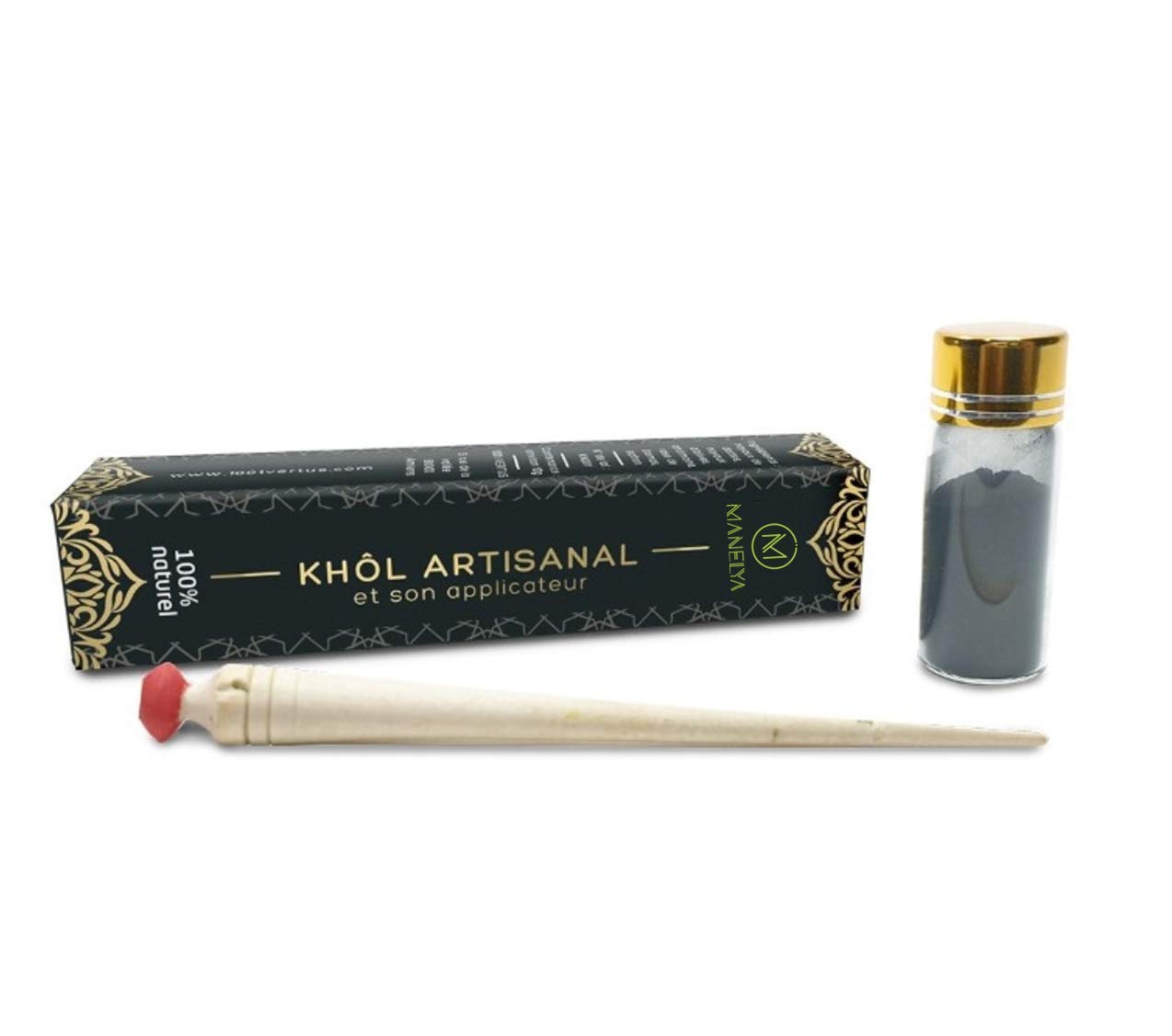 100% Natural Artisan Kohl Lead 10g Bottle with Wooden Applicator