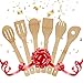 Utensil Set Wooden Cooking Spoons of Bamboo Kitchen Utensil Set Cooking Spatulas Nonstick Pan and Cookware Tuners Non-stick,Spoon, Pasta Server, Spatula