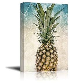Canvas Print Wall Art - Pineapple on Abstract Background - Gallery Wrap Modern Home Art | Ready to Hang - 12x18 inches