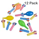 Kicko Foam Rocket Launchers Set with Hand Pump - 12 Pack of 3.5 Inch Rockets - for Kids, Parties, Birthdays, Party Favors, Etc.
