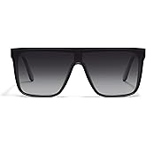 QUAY - Sunglasses for Men & Women, Polarized Shield Lenses with UV Protection, Oversized Sunglasses (Nightfall Extra Large, Black)